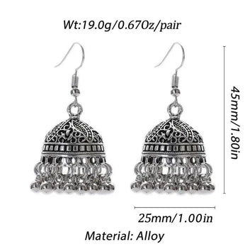 Silver Oxidized Jhumka Earrings